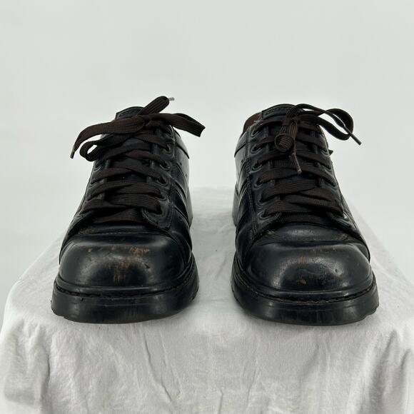 VTG y2k Women's Dark Brown Leather Skechers Chunky Platform Oxford Jammers Sz 8M - Picture 2 of 8